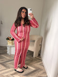Robe longue crochet corail