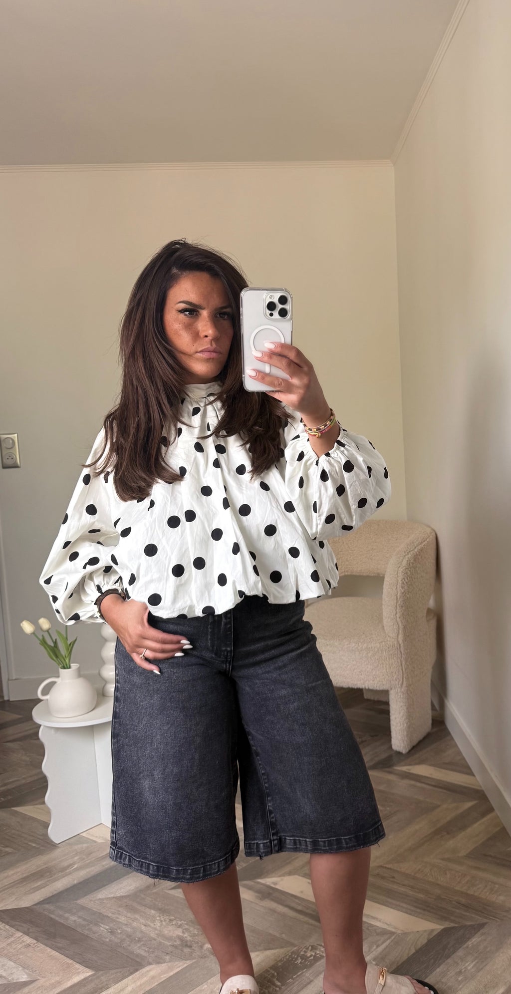 BLOUSE BLANCHE PETIT POIS