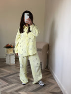 ENSEMBLE BANDANA GAZ DE COTON JAUNE