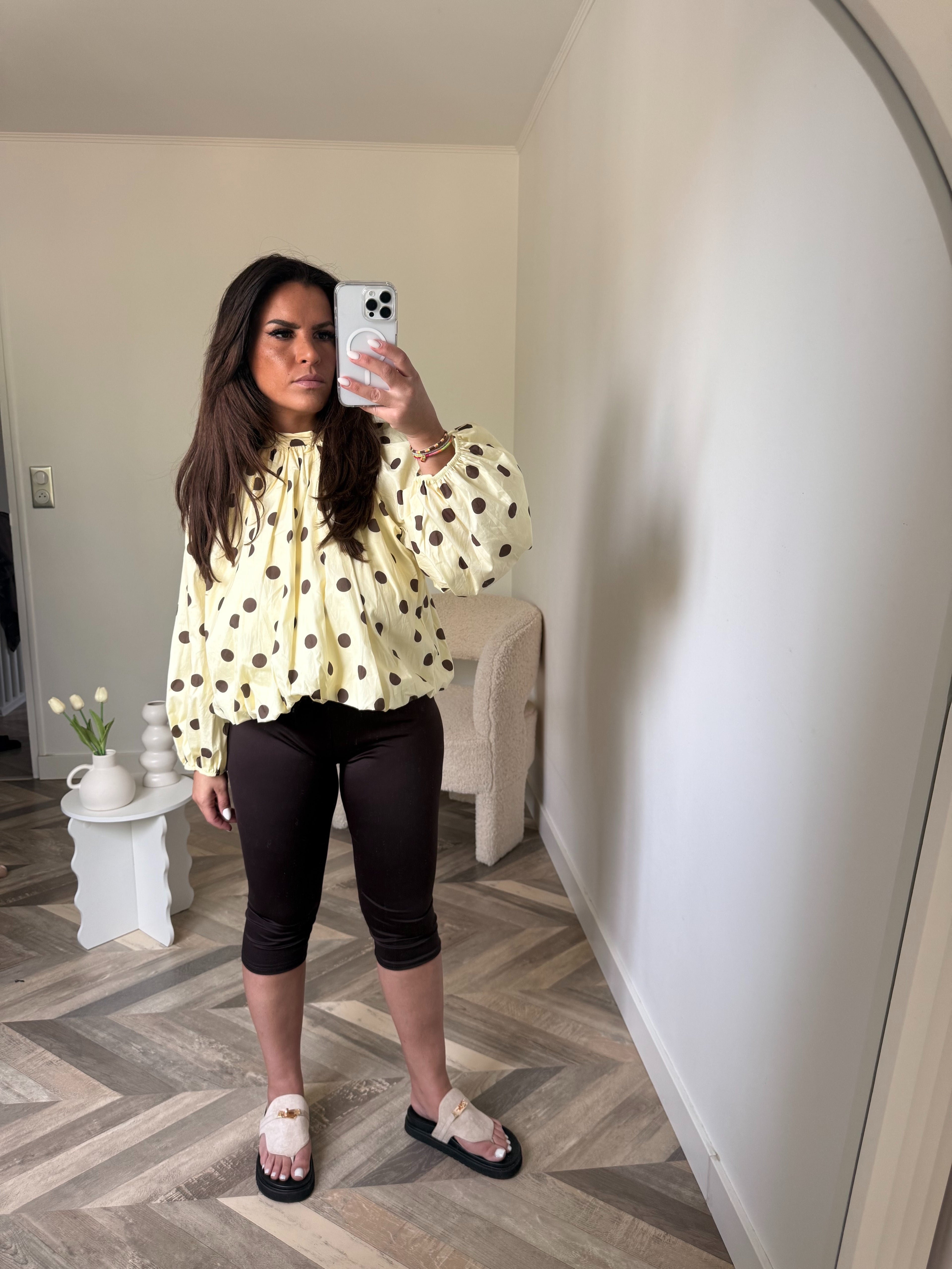 BLOUSE JAUNE PETIT POIS 