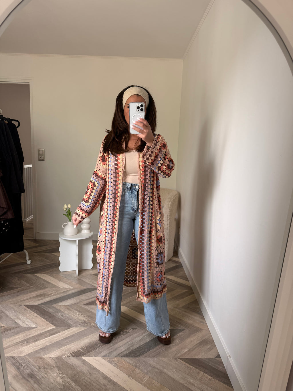 GILET LONG OUVERT CROCHET