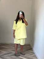 ENSEMBLE BLAZER BERMUDA JAUNE 