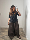 PANTALON LARGE EFFET CARGO marron