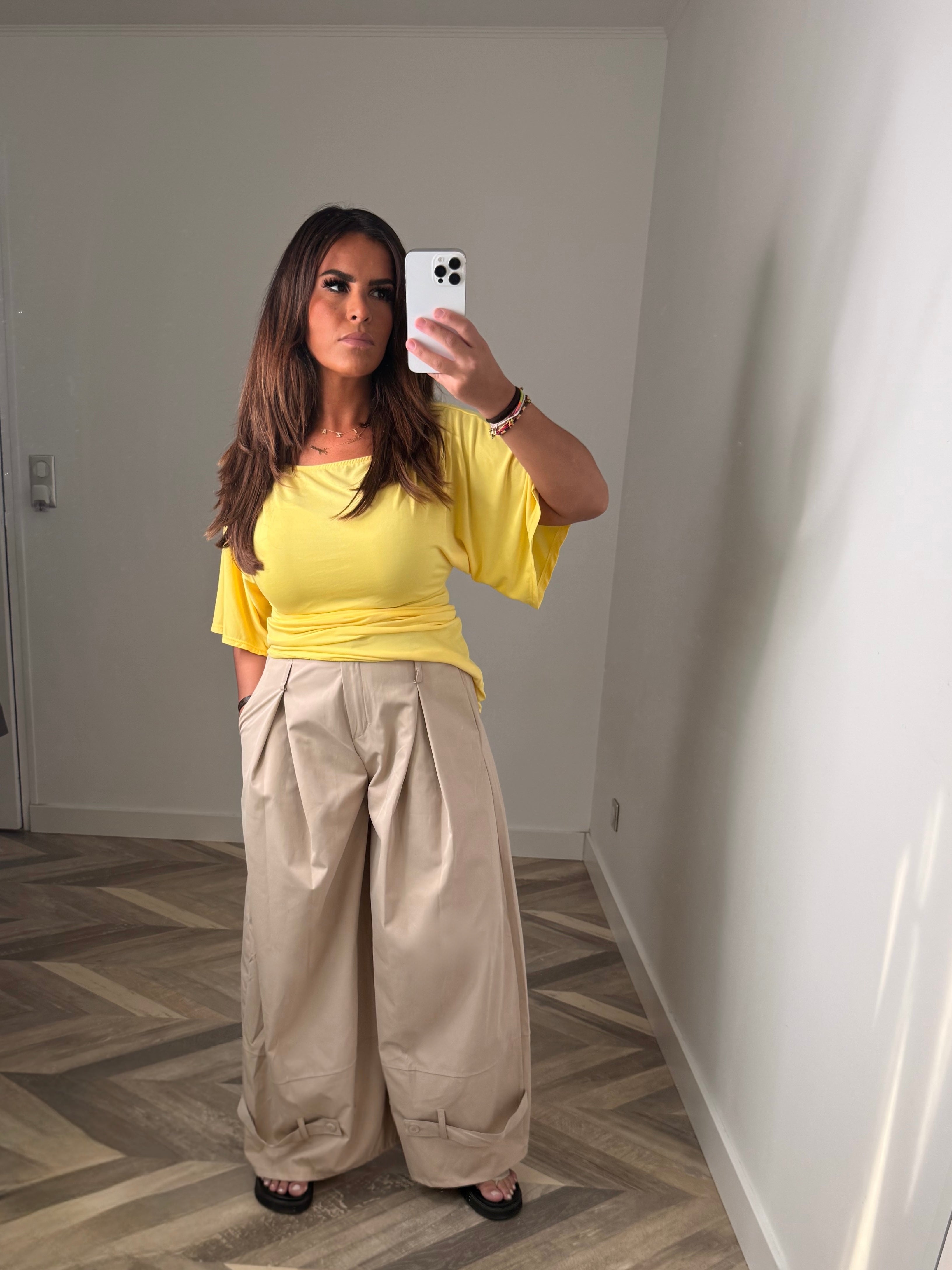 PANTALON EFFET CARGO beige