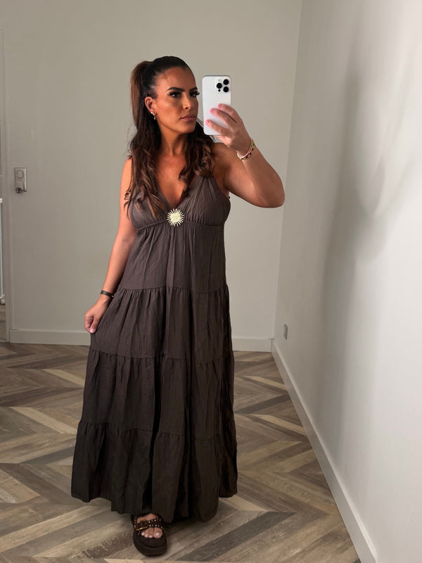 ROBE LONGUE SUNSHINE MARRON