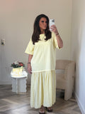 ROBE LONGUE OVERSIZE À VOLANTS
