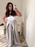 PANTALON PINCE JAMBES LARGES