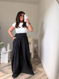 PANTALON PINCE JAMBES LARGES