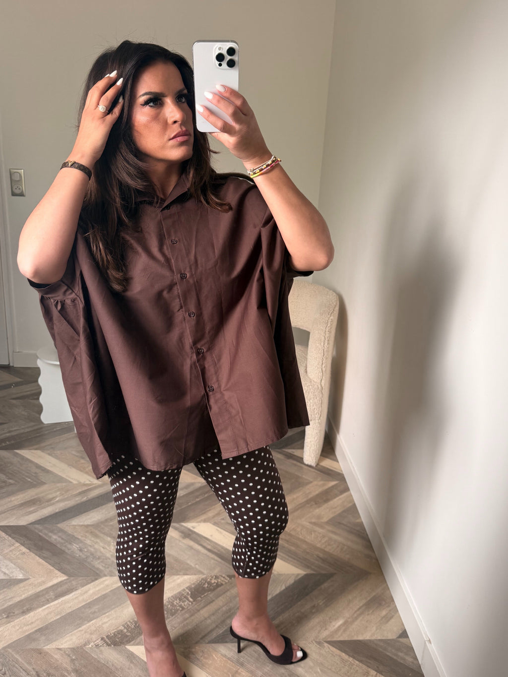 CHEMISE OVERSIZE MARRON