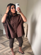 CHEMISE OVERSIZE MARRON