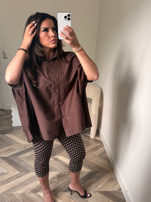 CHEMISE OVERSIZE MARRON