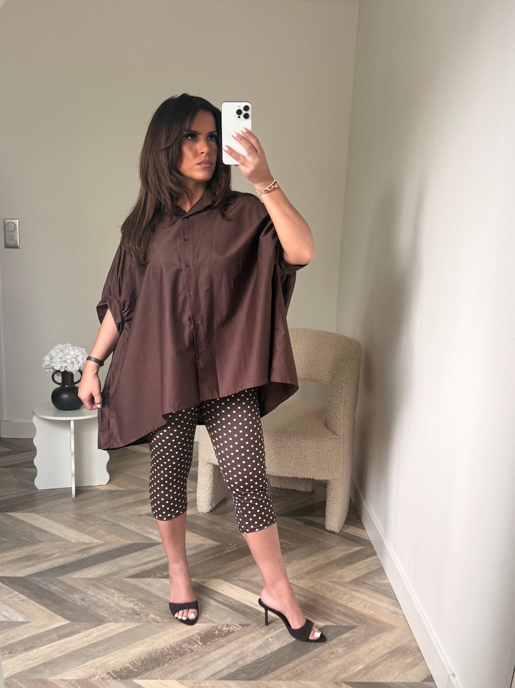 CHEMISE OVERSIZE MARRON