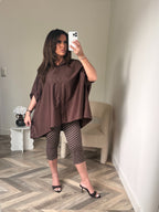 CHEMISE OVERSIZE MARRON