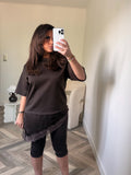 TOP DENTELLE MARRON