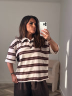 T-SHIRT POLO RAYURE OVERSIZE