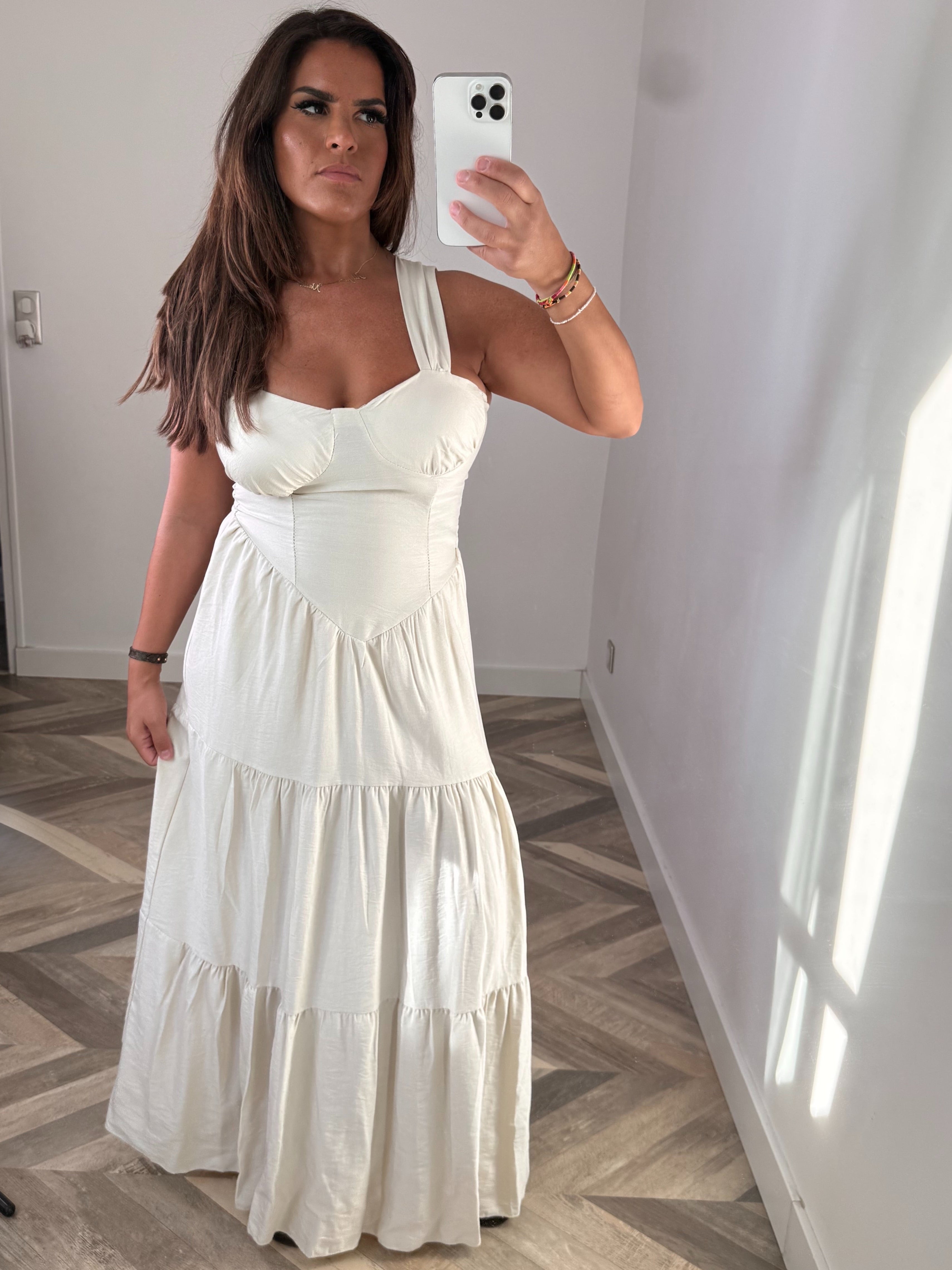 ROBE LIN LONGUE beige