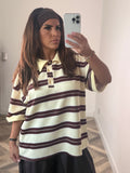 T-SHIRT POLO RAYURE OVERSIZE
