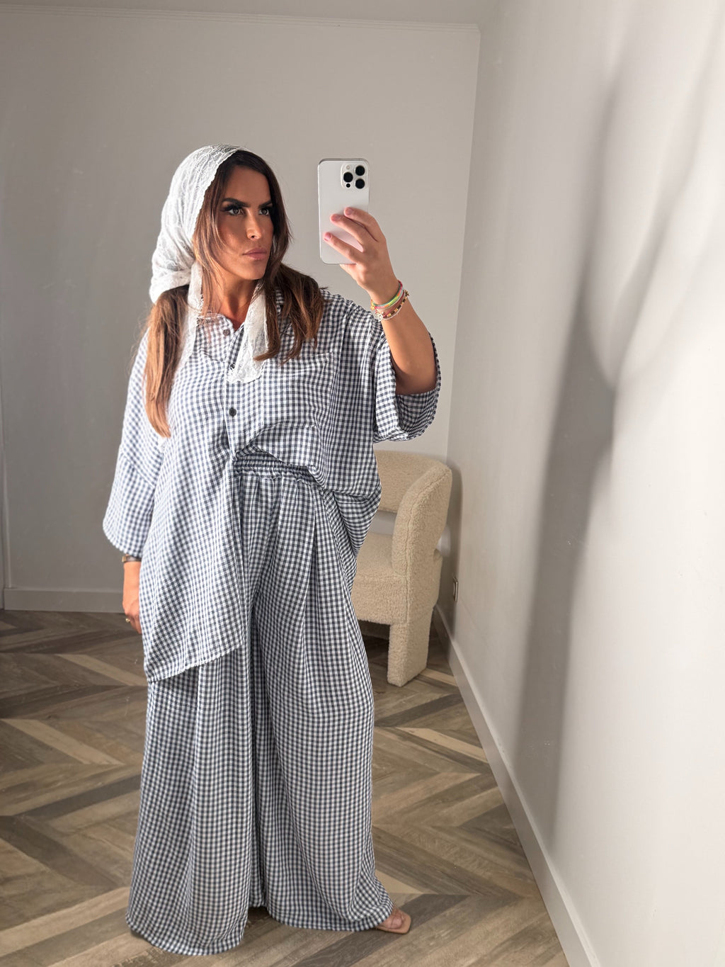ENSEMBLE VICHY bleu nuit