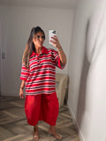 T-SHIRT POLO OVERSIZE rouge