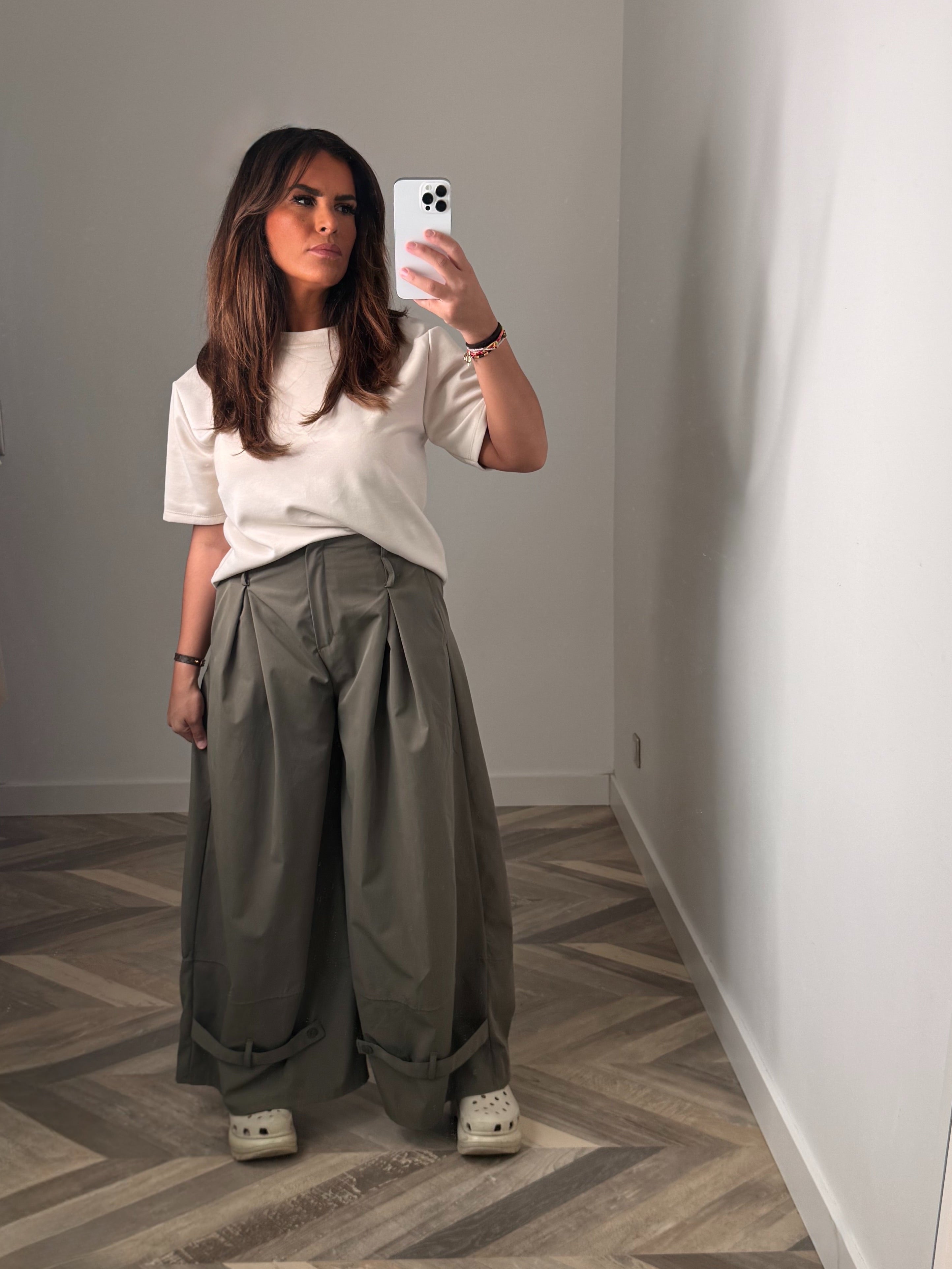 PANTALON LARGE EFFET CARGO kaki